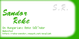 sandor reke business card